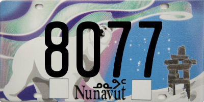 NU license plate 8077