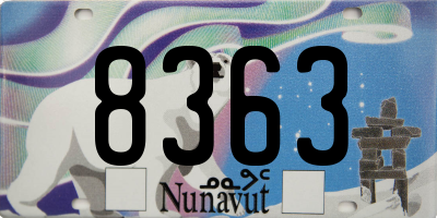 NU license plate 8363