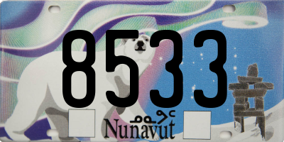 NU license plate 8533