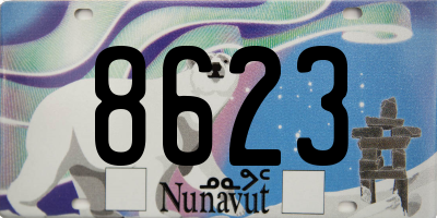 NU license plate 8623