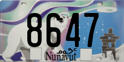 NU license plate 8647