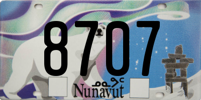 NU license plate 8707