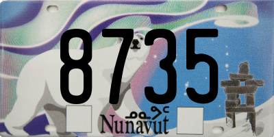 NU license plate 8735