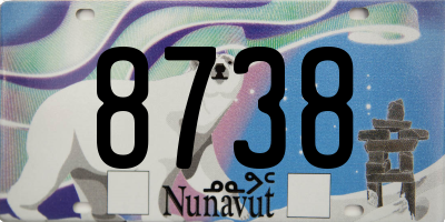 NU license plate 8738