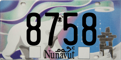 NU license plate 8758