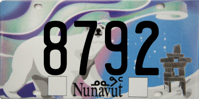 NU license plate 8792