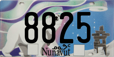 NU license plate 8825