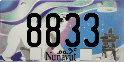 NU license plate 8833