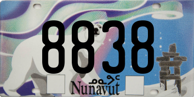 NU license plate 8838