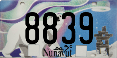 NU license plate 8839