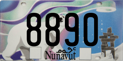 NU license plate 8890