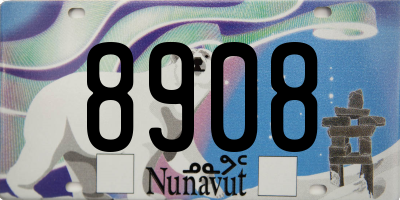 NU license plate 8908