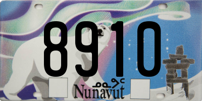 NU license plate 8910