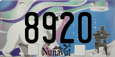 NU license plate 8920