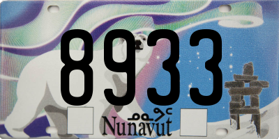 NU license plate 8933