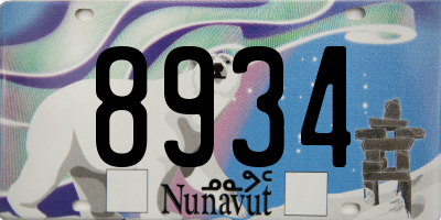 NU license plate 8934