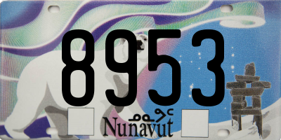 NU license plate 8953