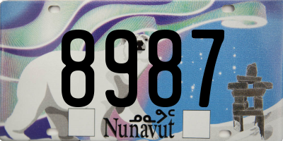 NU license plate 8987