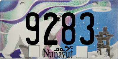 NU license plate 9283