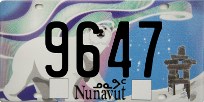 NU license plate 9647