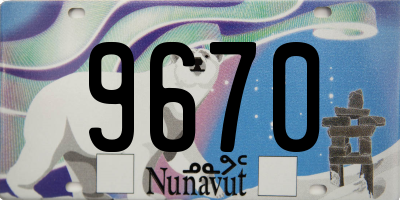 NU license plate 9670