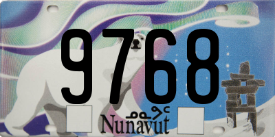 NU license plate 9768