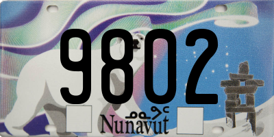 NU license plate 9802