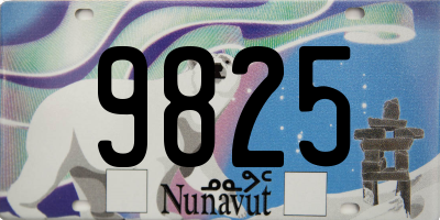 NU license plate 9825