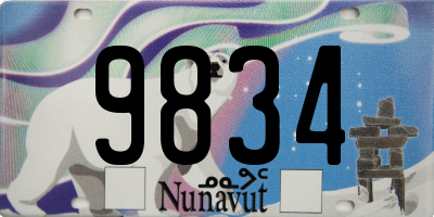 NU license plate 9834