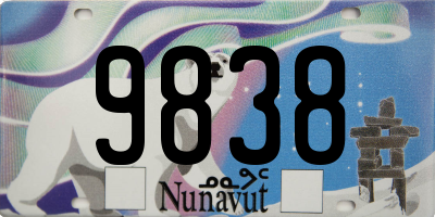 NU license plate 9838