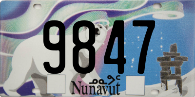 NU license plate 9847