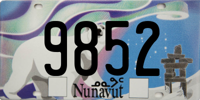 NU license plate 9852