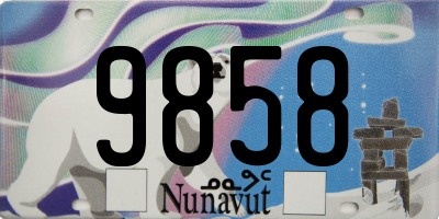 NU license plate 9858