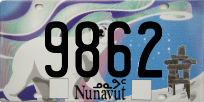 NU license plate 9862