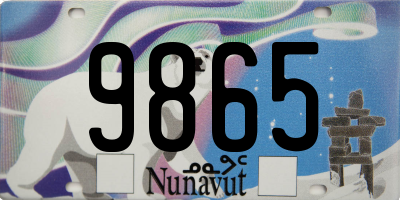 NU license plate 9865