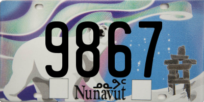 NU license plate 9867