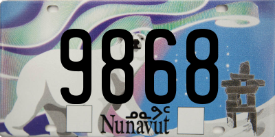 NU license plate 9868