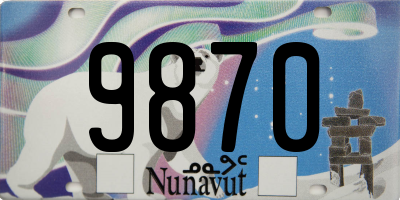 NU license plate 9870