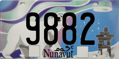 NU license plate 9882