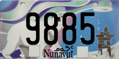 NU license plate 9885