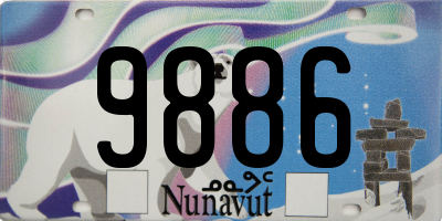 NU license plate 9886