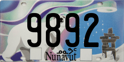 NU license plate 9892