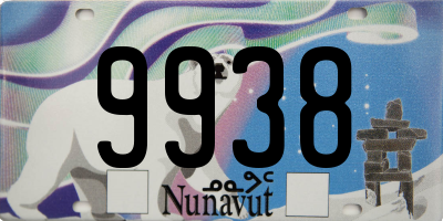 NU license plate 9938