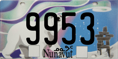 NU license plate 9953