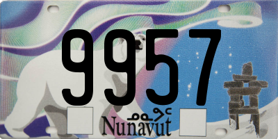 NU license plate 9957