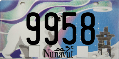 NU license plate 9958