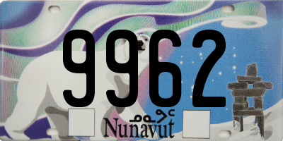 NU license plate 9962