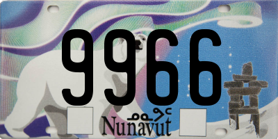 NU license plate 9966