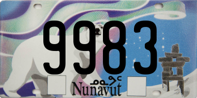 NU license plate 9983