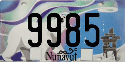 NU license plate 9985